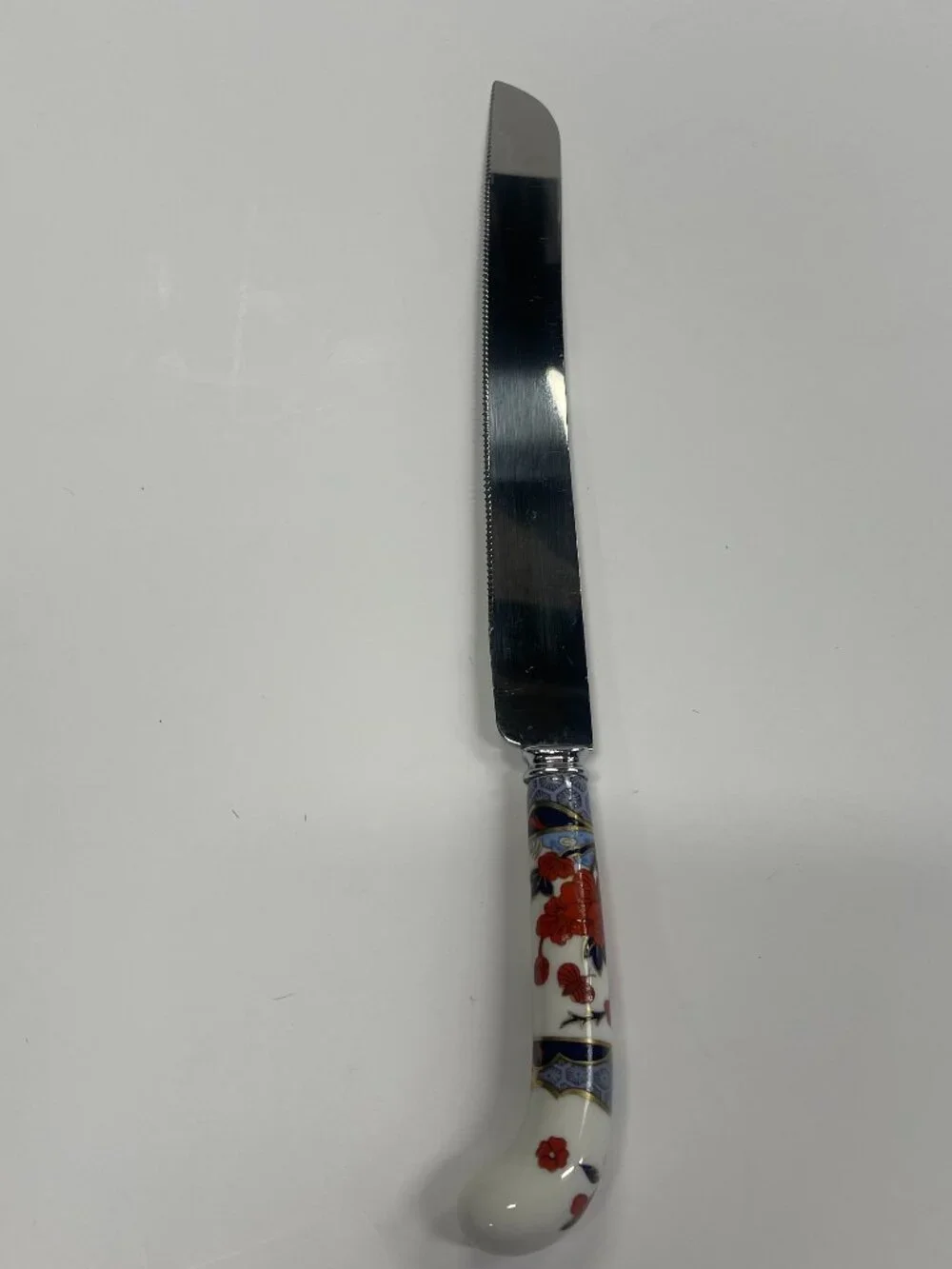 Spode Shima Prill Sheffield Bread Knife Porcelain Handle